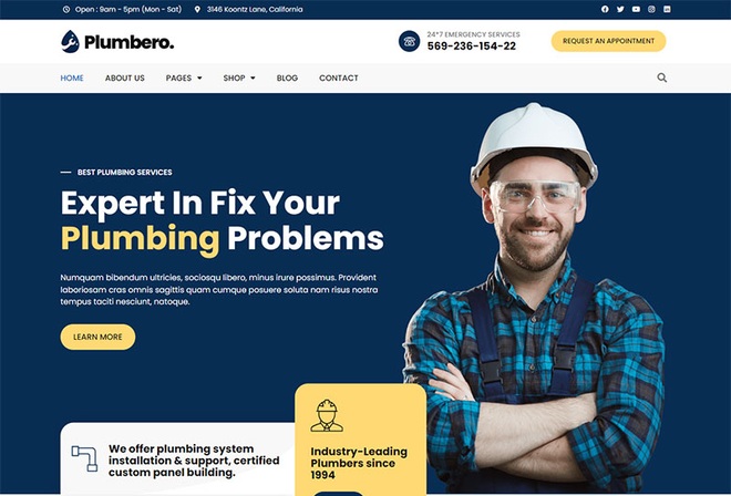 Plumbero - Plumber & Repair Services Elementor Template Kit