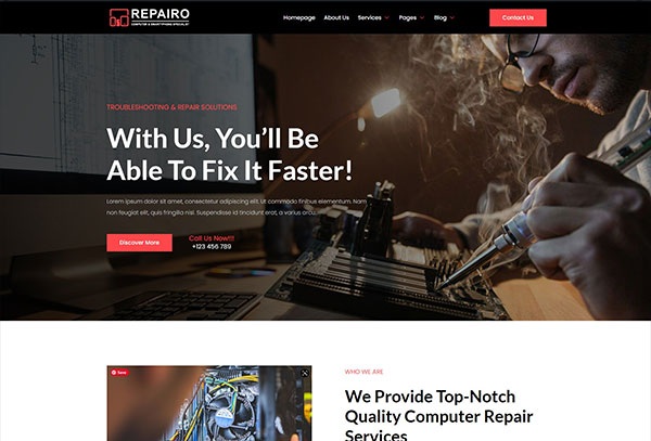 Repairo - Computer & Smartphone Repair Elementor Template Kit