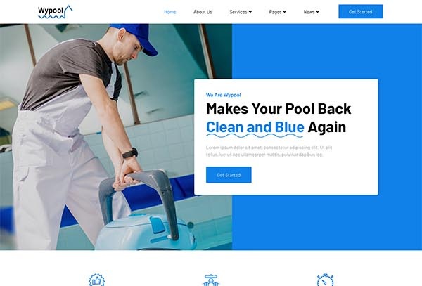 Wypool – Swimming Pool Cleaning & Maintenance Services Elementor Template Kit