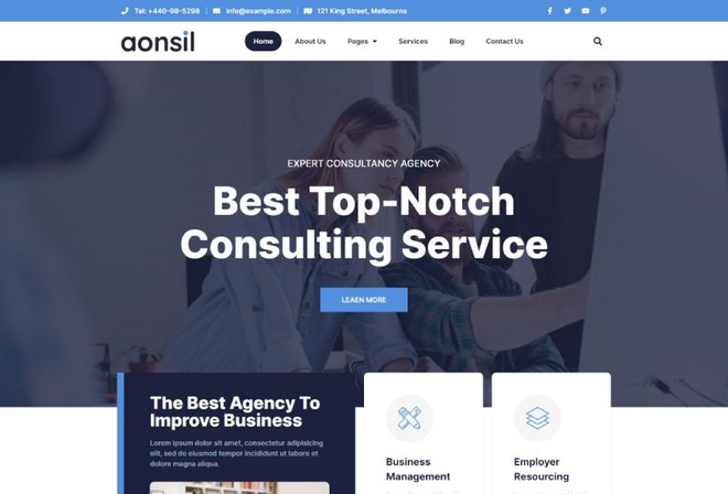 Aonsil - Business and Consulting Elementor Template Kit