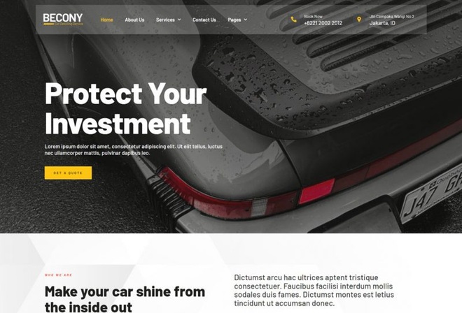 Becony - Template Kit for Car Detailing Service