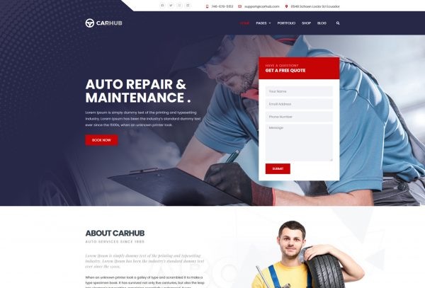 Carhub - Auto Services Template Kit