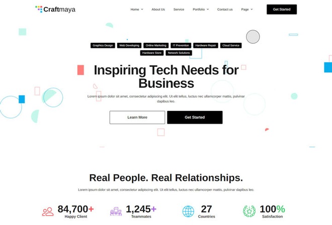 Craftmaya - template kit for IT Solutions and Service