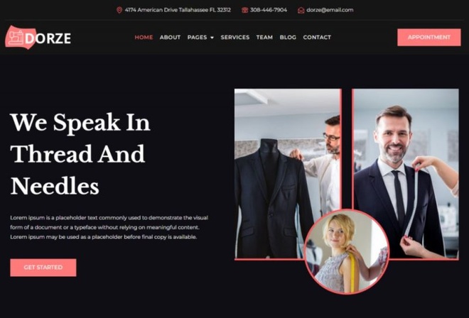 Dorze - Custom Dress Tailoring Service Elementor Template Kit