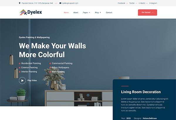 Dyelex – Painting & Wallpapering Service Elementor Template Kit