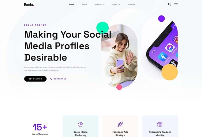Exela - Social Media Marketing Agency Elementor Template Kit