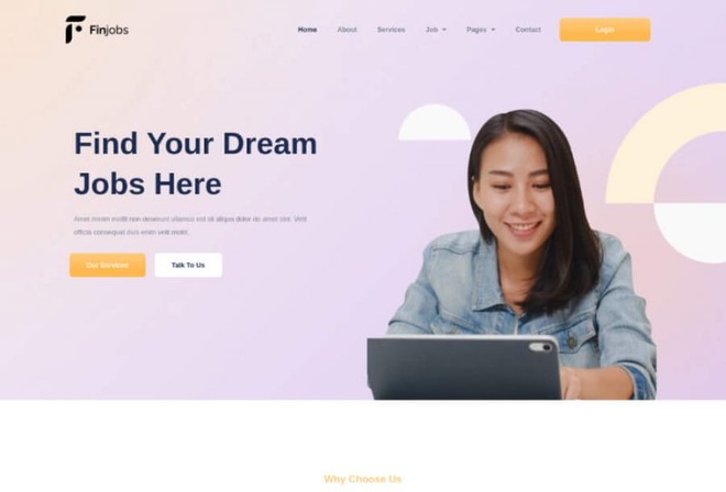 Finjobs - Human Resources Recruitment Elementor Template Kit