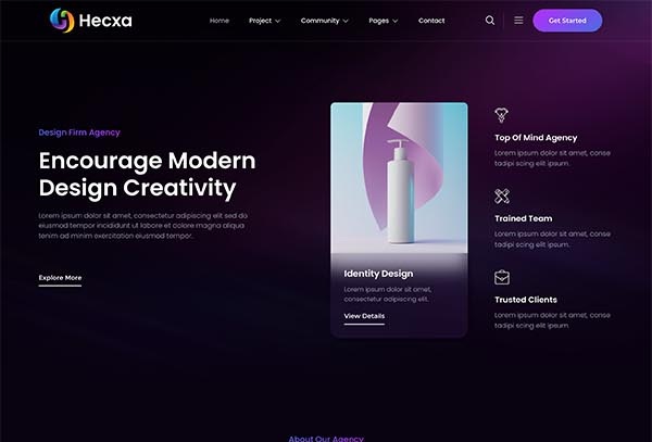Hecxa – Creative Design Agency Elementor Template Kit
