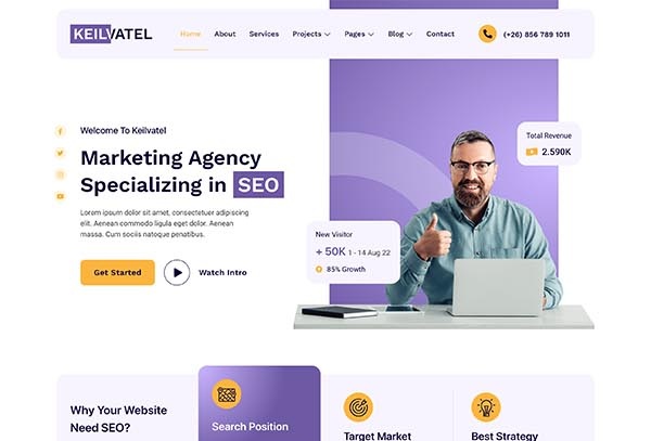 Keilvatel – SEO & Digital Marketing Agency Elementor Template Kit