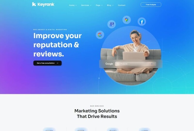 Keyrank - SEO & Digital Marketing Agency Template Kit