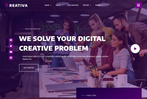 Krativa - Creative & Digital Agency Services Elementor Template Kit