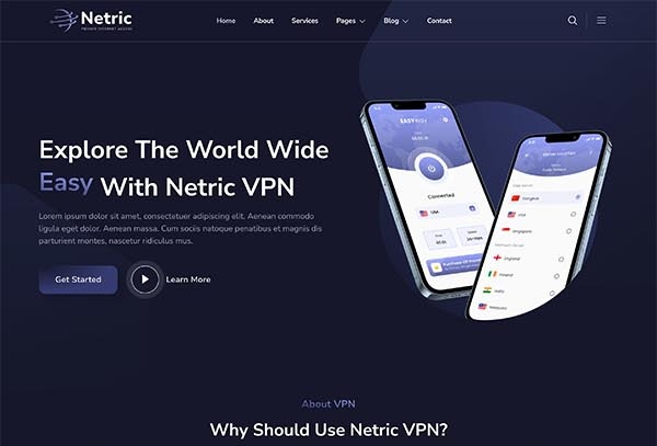 Netric – Proxy & VPN Services Elementor Template Kit