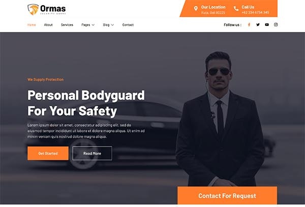 Ormas – Bodyguard & Security Agency Elementor Template Kit