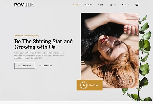 POVULR – Modeling and Talent Agency Elementor Template Kit