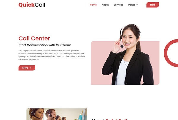 Quick Call - Call Center & Telemarketing Elementor Template Kit