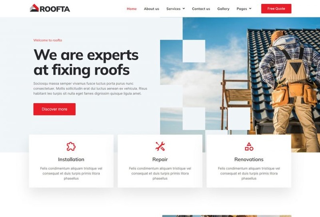 Roofta - Template kit for roof services