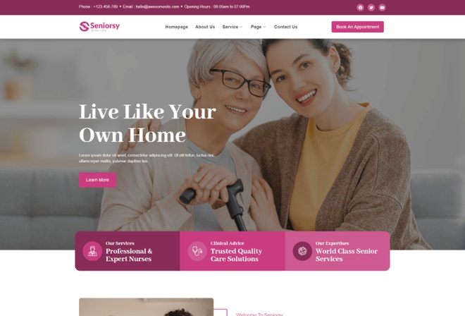 Seniorsy - Senior Care Services Elementor Template Kit