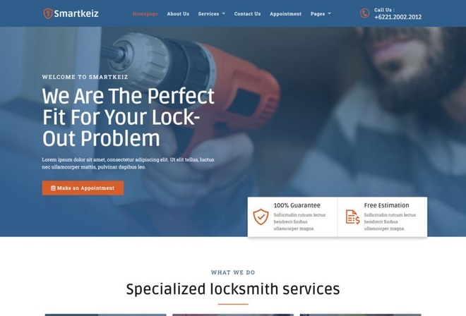 Smartkeiz - Template Kit for Locksmith Service