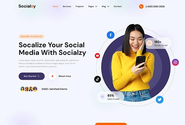 Socialzy – Social Media Marketing Agency Elementor Template Kit