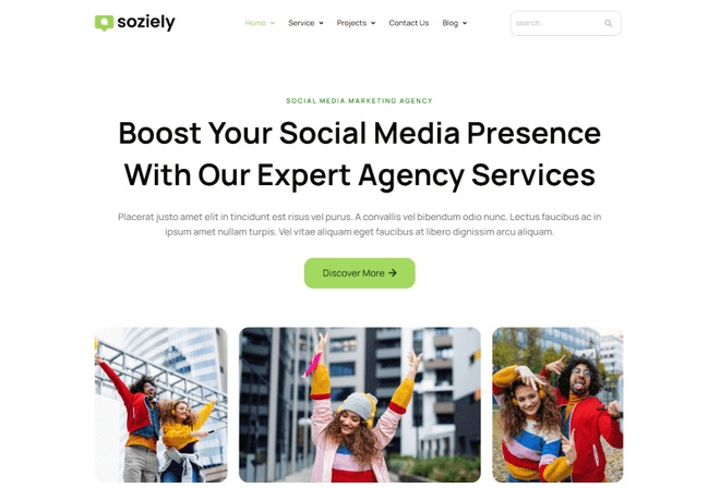 Soziely - Social Media Agency & Digital Marketing Template Kit