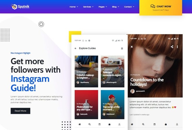 Sputnik - Social Media Marketing Elementor Template Kit