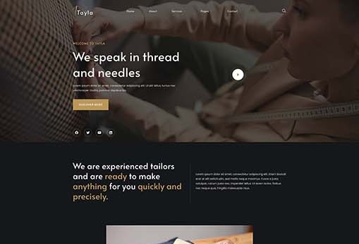 Tayla - Tailor Service Elementor Template Kit