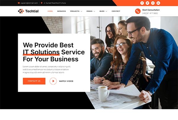 Techtial – IT Solutions & Services Company Elementor Template Kit