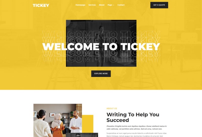 Tickey - Content Copywriting Services Elementor Template Kit