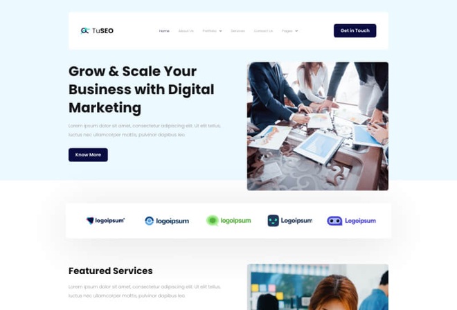 TuSEO - Digital Marketing Agency Elementor Template Kit