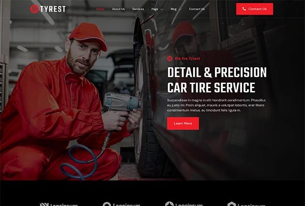 Tyrest – Car Tire & Wheel Service Elementor Template Kit