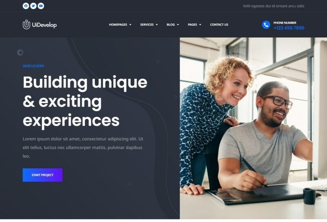 Ui Develop - Web Design Agency Elementor Template Kit