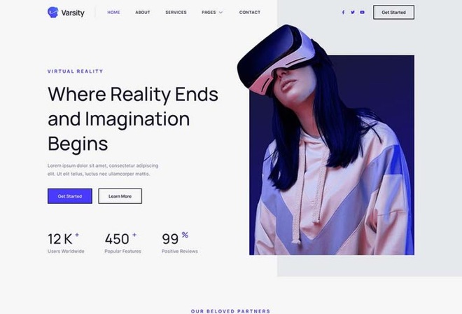 Varsity - Virtual & Augmented Reality Services Elementor Template Kit