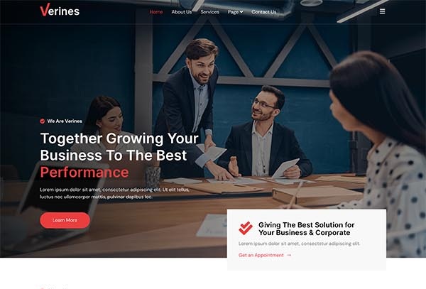 Verines – Professional Corporate & Business Elementor Template Kit