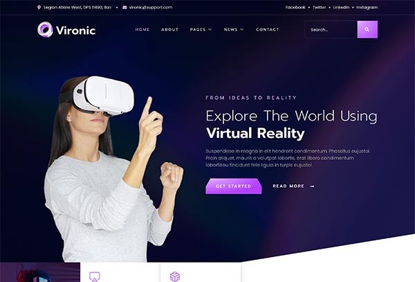 Vironic – Augmented & Virtual Reality Services Elementor Template Kit