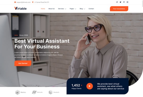 Virtable – Virtual Assistant Business Elementor Template Kit