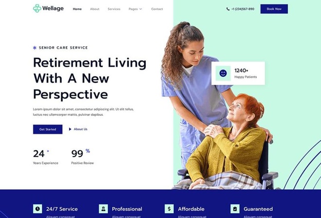 Wellage - Senior & Elderly Care Service Elementor Template Kit