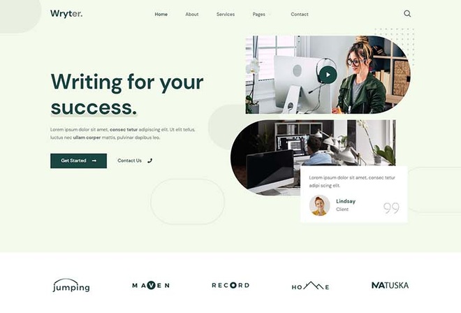 Wryter - Content Copywriting Services Elementor Template Kit
