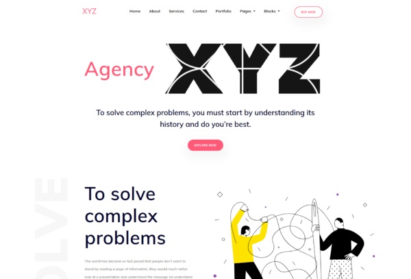 XYZ - Creative Digital Agency Landing Page