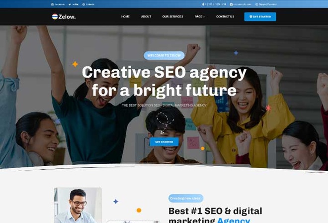 Zelow - SEO & Digital Marketing Agency Elementor Template Kit