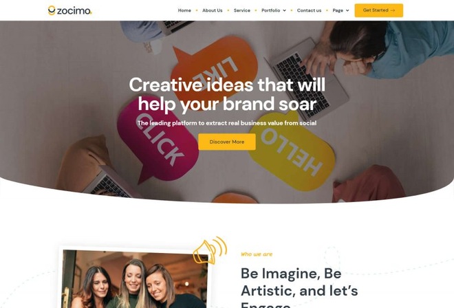 Zocimo - Templatekit for Social Media Agency