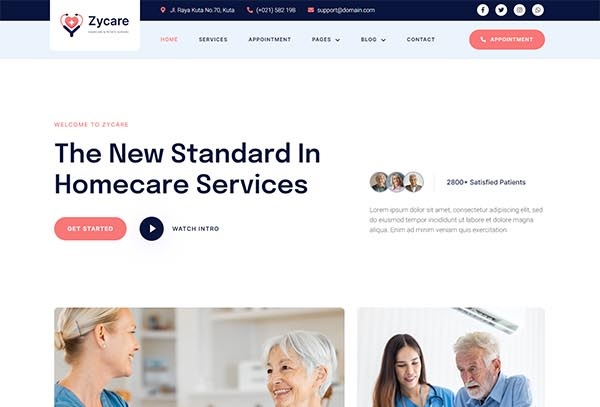 Zycare – In-home Care & Private Nursing Agency Elementor Template Kit