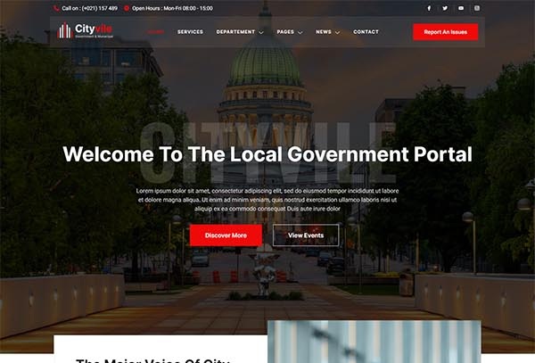 Cityvile – City Government & Municipal Elementor Template Kit