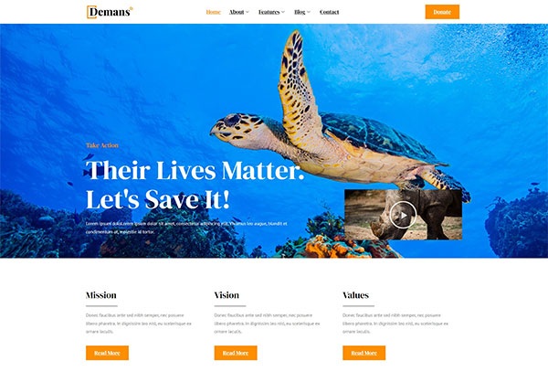Demans - Petitions & Social Activism Elementor Template Kit