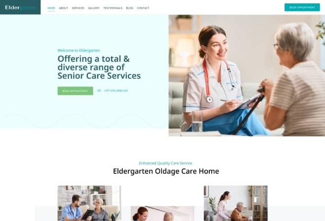 Eldergarten - Elderly Care & Old Age Home Elementor Template Kit