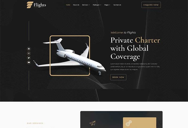 Flights - Private Jets Elementor Template Kit