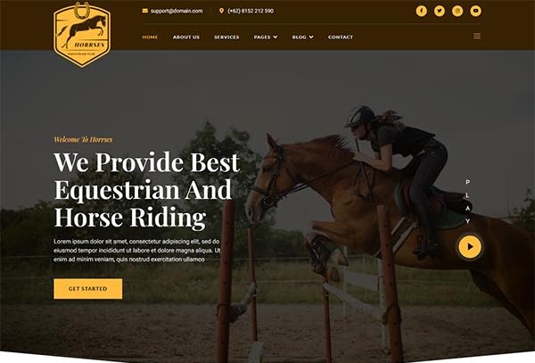 Horrses – Equestrian & Horse Riding Club Elementor Template Kit