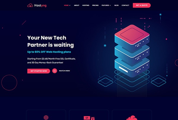 Hostyng - Web Hosting Elementor Template Kit