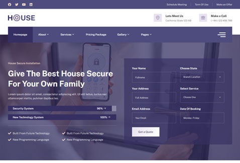 Housec - House Security System Installation Elementor Template Kit