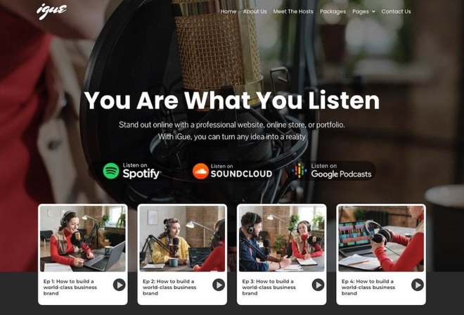 iGUE - Podcast Elementor Template Kits