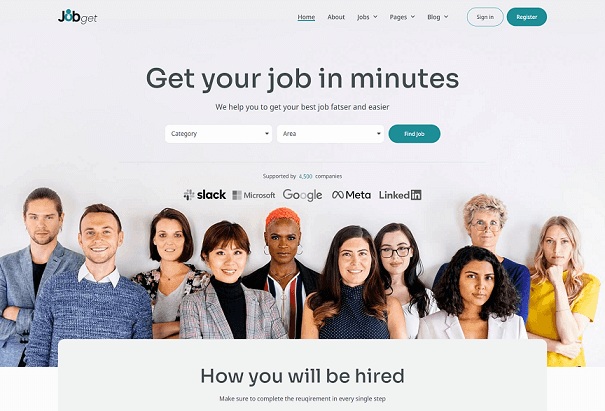 Jobget Job Board & Hiring Elementor Template Kit